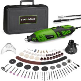 180W Rotary Tool Kit, 1.5-Amp PHALANX 6 Variable Speed with Flex Shaft, 8000-32000RPM Multi-Tool& 139pcs Accessories Kit, Power Multiuse Set Prefect for Crafting Projects and DIY Creations…