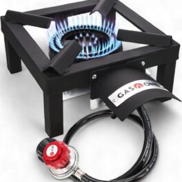 GasOne High Pressure Single Propane Burner - Outdoor Cooking with Heat Shield and Guard – Propane Burner Head for Camping, Tailgating, Seafood Boil, Home Brewing - Patented
