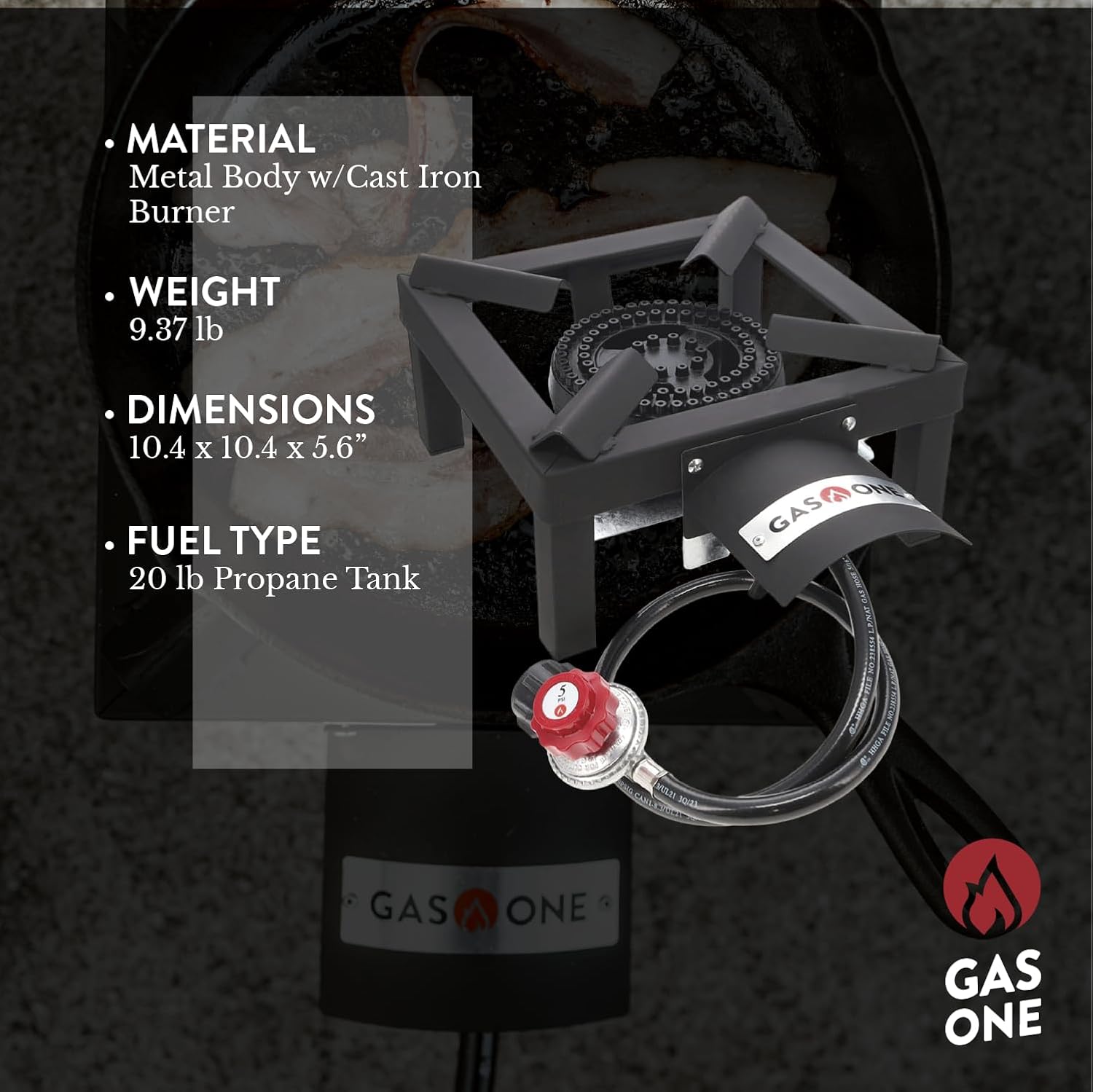 GasOne High Pressure Single Propane Burner - Outdoor Cooking with Heat Shield and Guard – Propane Burner Head for Camping, Tailgating, Seafood Boil, Home Brewing - Patented - Image 2