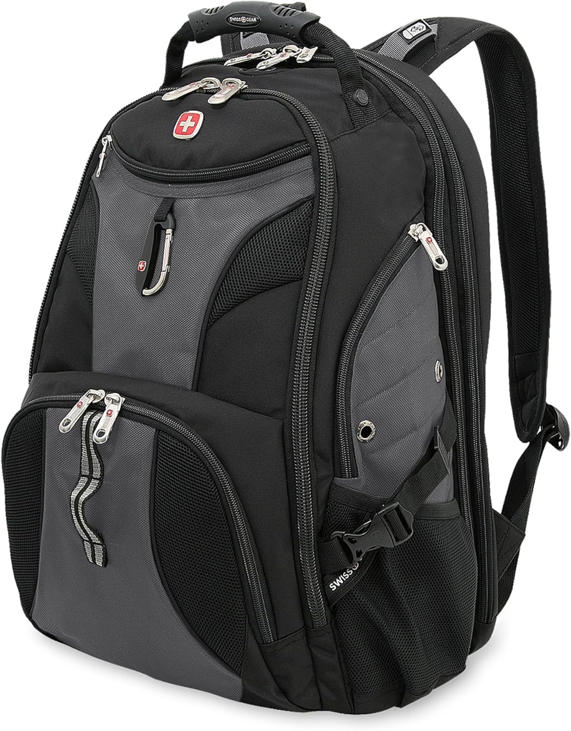 SWISSGEAR 1900 ScanSmart TSA Laptop Backpack Fits 17 Inch Laptop with RFID Protection and Tablet Pocket, Grey/Black, 19-Inch